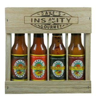 Dave's Gourmet Super Hot Wood Set Ultra Hot Crated Hot Sauce Set is The Ultimate in Heat. Ounce For Ounce the Hottest Set On The Market. Packed In a Branded Wood Crate for the Ultimately Insane Gift Giving! (Original) : Blair S Hot Sauce Ultra Sudden J