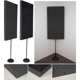 Auralex ProMAX  2 Feet by 4 Feet Stand mounted Portable Acoustic Treatment  Panels, Charcoal (2 Panels): Musical Instruments