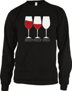 Going, Going, Gone Wine Glasses Mens Thermal Shirt, Trendy Funny Wine Sayings Men's Thermal Clothing