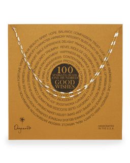 100 Good Wishes Gold Vermeil Bar Necklace, 33L   Dogeared   Gold