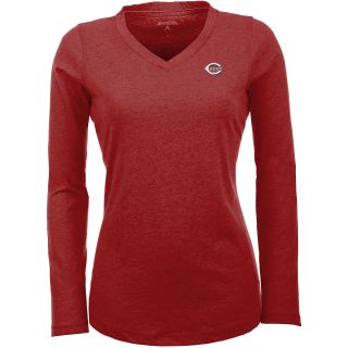 Antigua Cincinnati Reds Womens Flip Long Sleeve V neck T Shirt   Size: