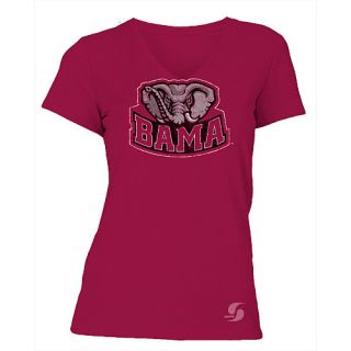 SOFFE Womens Alabama Crimson Tide No Sweat V Neck Short Sleeve T Shirt   Size: