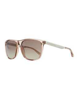 Clear Plastic Rectangle Sunglasses, Champagne   Marc by Marc Jacobs   Champagne