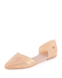Petal Pointed Jelly dOrsay Flat, Nude   Melissa Shoes   Nude (9.0B)