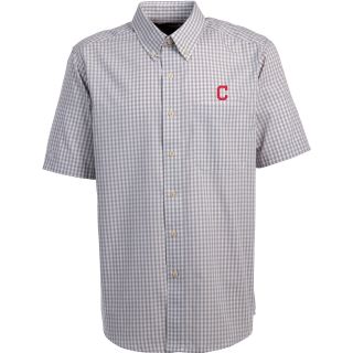 Antigua Cleveland Indians Mens Scholar Button Down Short Sleeve Shirt   Size: