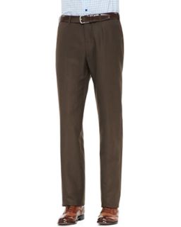 Mens Cotton Twill Trousers, Brown   Isaia   (58R)