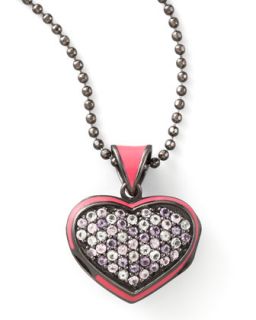 Pave Heart Pendant Necklace   MCL by Matthew Campbell Laurenza   Pink