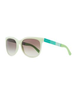 Plastic Round Bottom Rectangle Sunglasses, Green   Marc by Marc Jacobs  