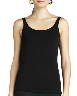 Womens Organic Cotton Slim Tank   Eileen Fisher   Black (MEDIUM/10 12)