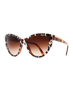 Leopard Print Cat Eye Sunglasses, Brown   Stella McCartney   Brown