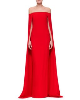 Womens Audrey Cape Evening Gown   Ralph Lauren Collection   Red (6)