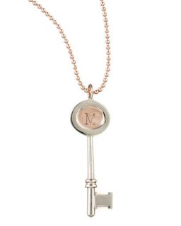Personalized Small Oval Key Charm   Heather Moore   Rose gold