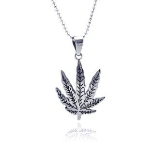 Stainless Steel Pendant Marijuana Pendant (Chain Not Included): Jewelry