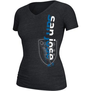 adidas San Jose Earthquakes Split Decision Tri Blend V Neck T Shirt   Size: L,