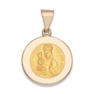 Saint Anne De Beaupre Medal 5/8 Inch 15mm Hollow 14kt Gold: Jewelry