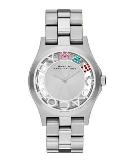 Henry Skeleton Crystal Watch, Stainless   MARC by Marc Jacobs   Silver