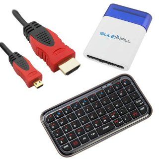 BIRUGEAR 6FT Micro HDMI to HDMI Cable (Black/Red) + Bluetooth Wireless Mini Keyboard for Acer ICONIA W510 / W700 / A110; Asus VivoTab RT; Motorola DROID RAZR MAXX HD/ HD XT926, XOOM 2; Samsung ATIV TAB, Galaxy S Lightray 4G / SCH R940 & Other Bluetooth