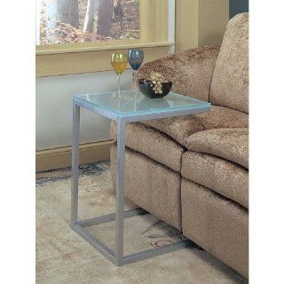 Pewter and Glass Top Plated Sofa Table   Coaster Sofa Table