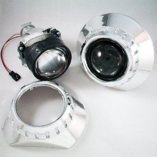 v5 Mini h1 Bi xenon HID Projectors v5 w/ 2.5" Clear Lenses + e46 r Chrome Shrouds Headlight Retrofit: Automotive