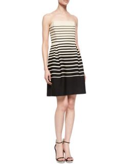 Womens Kenzie Strapless Striped Dress   Trina Turk   Natural (0)