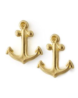 Golden Anchor Stud Earrings   Dogeared   Gold