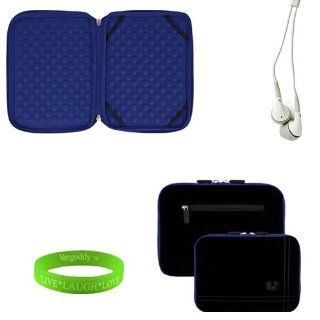 Black and Ocean Blue 13 inch Neoprene Sleeve for your Samsung S series NP300V3AI Ultrabook sleeve is shock absorbent, fully padded bubble interior + Vangoddy Live Laugh Love Bracelet + Universal Earbuds: Electronics