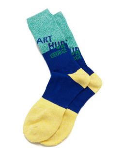 AG Swag Mens Socks, Navy/Green/Yellow   Arthur George by Robert Kardashian  
