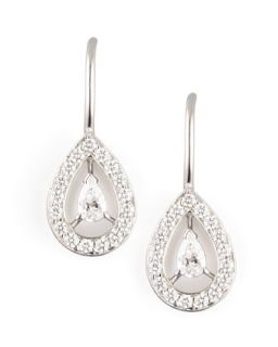 Ava 18k White Gold Diamond Pear Earrings, 1.06 TCW   Boucheron   White (18k )