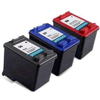 Printronic Remanufactured Ink Cartridge Replacement for HP 56 57 58 C6656AN C6657AN C6658AN (1 Black 1 Color 1 Photo Color) 3 Pack: Electronics