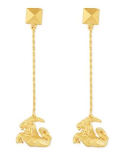 Golden Capricorn Zodiac Earrings   Valentino   Gold