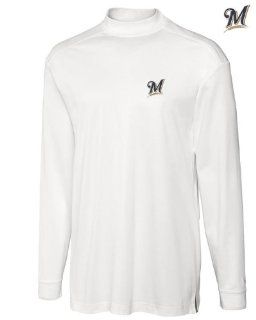 Milwaukee Brewers DryTec L/S Imperial Mock Turleneck White : Sports Fan Apparel : Sports & Outdoors
