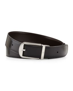 Mens Edge Detail Buckle Leather Belt   Alfred Dunhill   Red