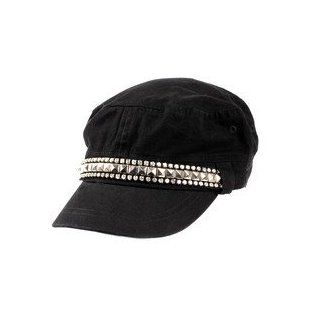 Women's Military Studded Rhinestone Cadet Cap Hat 601HT (Black) at  Womens Clothing store: Fashion Hats