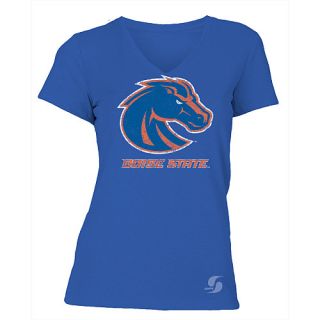 SOFFE Womens Boise State Broncos No Sweat V Neck Short Sleeve T Shirt   Size: