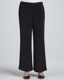 Womens Full Leg Silk Pants, Petite   Go Silk   Black (PL (12/14P))