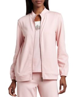 Womens Interlock Zip Jacket, Petite   Joan Vass   Blossom pink (3P (14P/16P))
