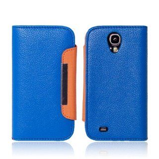 HaniCase (TM) Blue PU Leather Flip Card Case Cover For Samsung Galaxy S4 i9500 Cell Phones & Accessories
