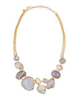 Blue Chalcedony & Iolite Colored Glass Necklace   Alexis Bittar   Red