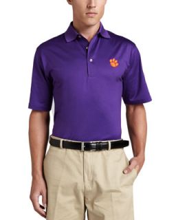 Mens Clemson Tigers Gameday Polo College Shirt, Purple   Peter Millar   Purple