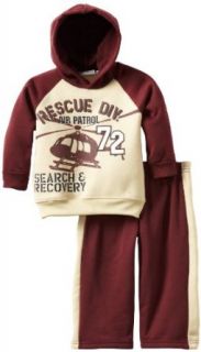 Little Rebels Boys 2 7 Two Piece Rescue Div Set, Wine, 2T: Clothing