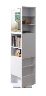Enitial Lab Grove Unique Swivel Bookcase, White   Swivel Cabinet
