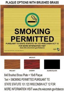 Smoking Permitted With Symbol Sign NHE 10722 Wisconsin Smoking Area : Business And Store Signs : Office Products