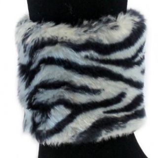 Luxury Divas Zebra Print Faux Fur Ultra Plush Leg Warmer Boot Cuff at  Womens Clothing store
