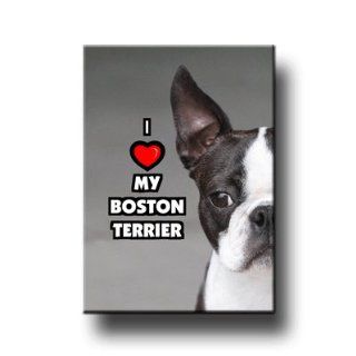 Boston Terrier I Love My Fridge Magnet : Refrigerator Magnets : Everything Else