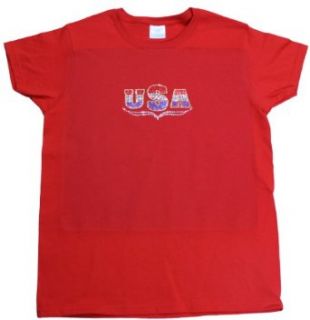 A+ Images, Inc. USA Patriotic Rhinestone T Shirt: Clothing