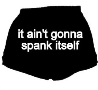 FDT Womens Fitness Workout Athletic Short It Aint Gonna Spank Itself Blk: Clothing