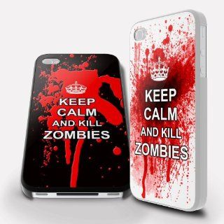 Gamers Keep Calm and Kill Zombies iPhone 4 / 4s Printed Black Hard Case Cover Cell Phones & Accessories