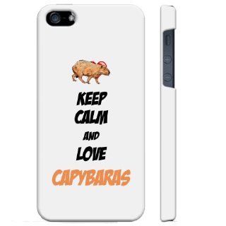 SudysAccessories Keep Calm And Love Capybaras iPhone 5 Case iPhone 5G Case   SoftShell Full Plastic Direct Printed Graphic Case: Cell Phones & Accessories