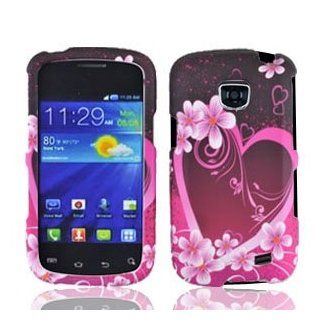 Bundle Accessory for Straight Talk Samsung Galaxy Proclaim S720C   Purple Heart Designer Hard Case Cover+ Lf Wiper Cell Phones & Accessories