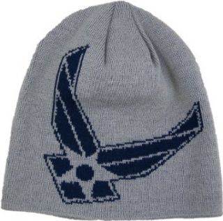 United States Air Force Wings Logo Military Knit Cap   Grey Woven Beanie Skull Hat: Clothing